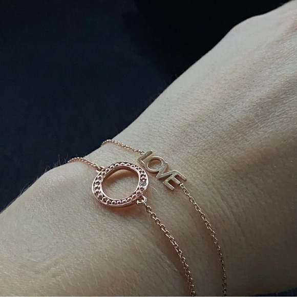 Dainty Rose Gold Lot 3 Items a Delicate  Crystal Rose Necklace and 2 Bracelets - Picture 5 of 14